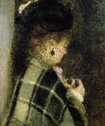 Junge Frau mit einem kleinen Schleier, um 1875